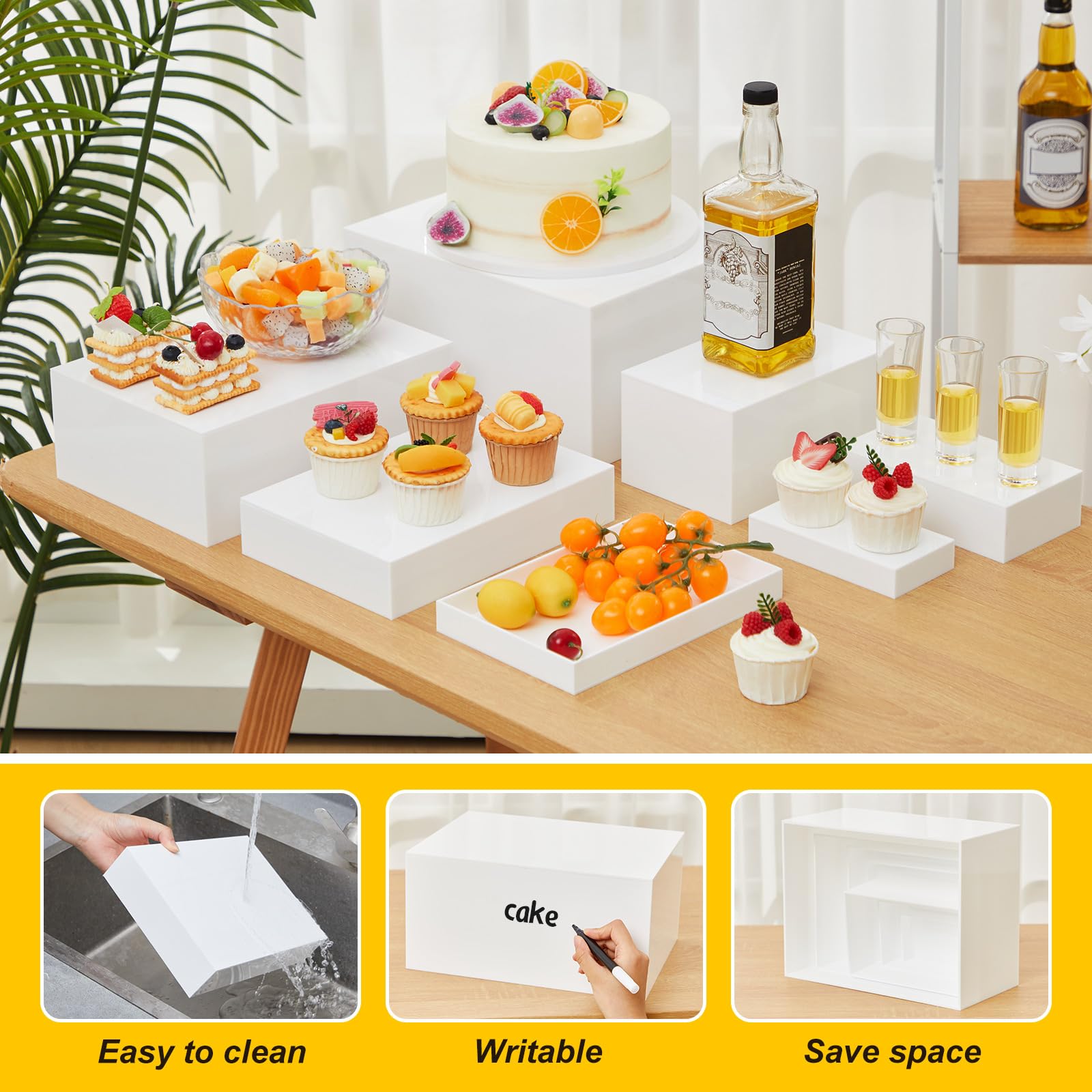 Snapklik.com : Leinuosen 7 Pcs Large Buffet Risers Set 6