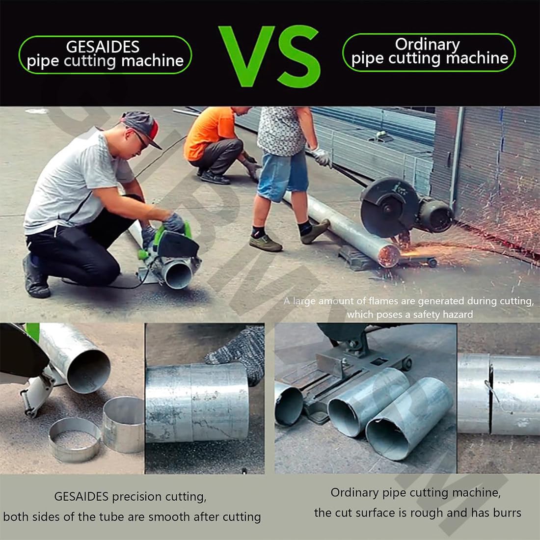 Cortador de tubos eléctrico automático de 15 a 400 mm, guía de precisión de corte de cobre pesado, hoja de acero de 1500 MPa, ajuste de velocidad multimaterial para plástico/acero inoxidable/aluminio