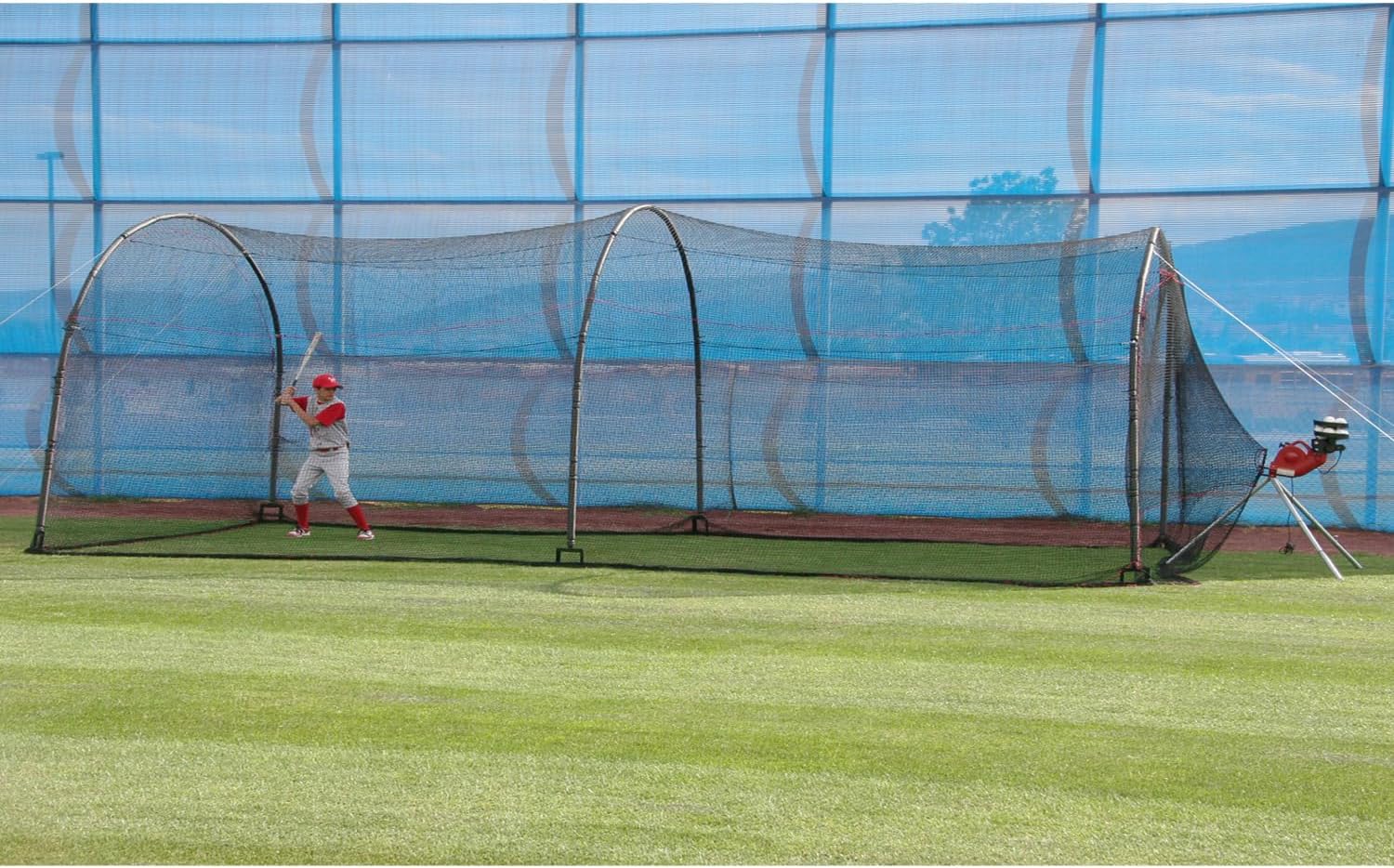 Heater Sports Xtender 24' Baseball & Softball Batting Cage Net & Frame (Machine NOT Included) - Durable Fiberglass Frame and Polyester Netting | Ideal for Batting Training for Kids, Teens, & Adults