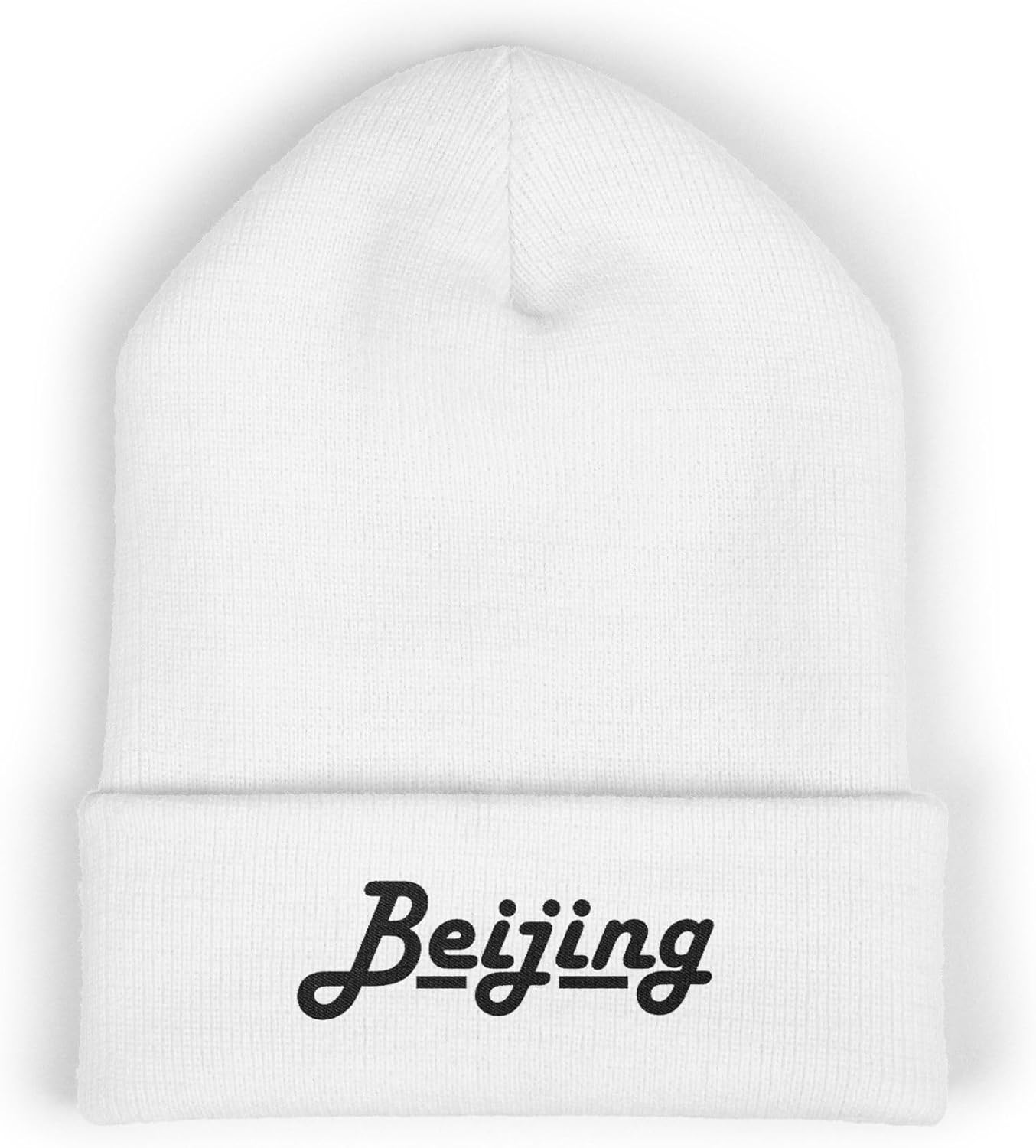 Premium Classic Cuffed Beanie Hat with Embroidery - Beijing