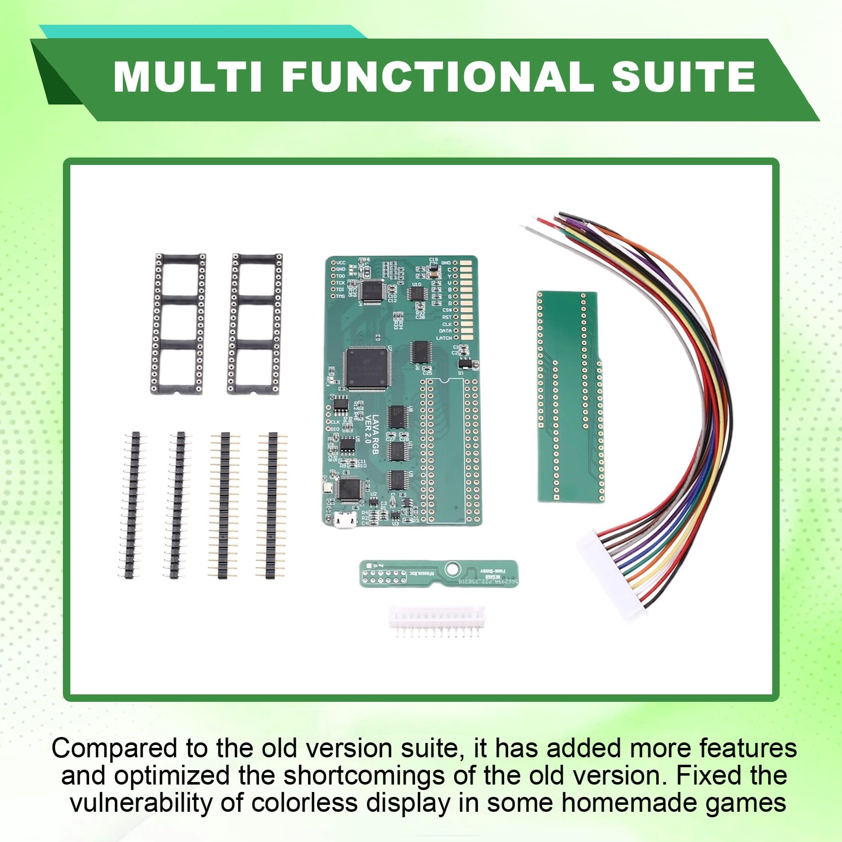 NONDK Kit Lava RGB 2.0 para Consola AV Famicom RGB FC Better NESRGB con Salida RGBS/S-Video/CV de Vídeos y RGB888 de 24 Bits