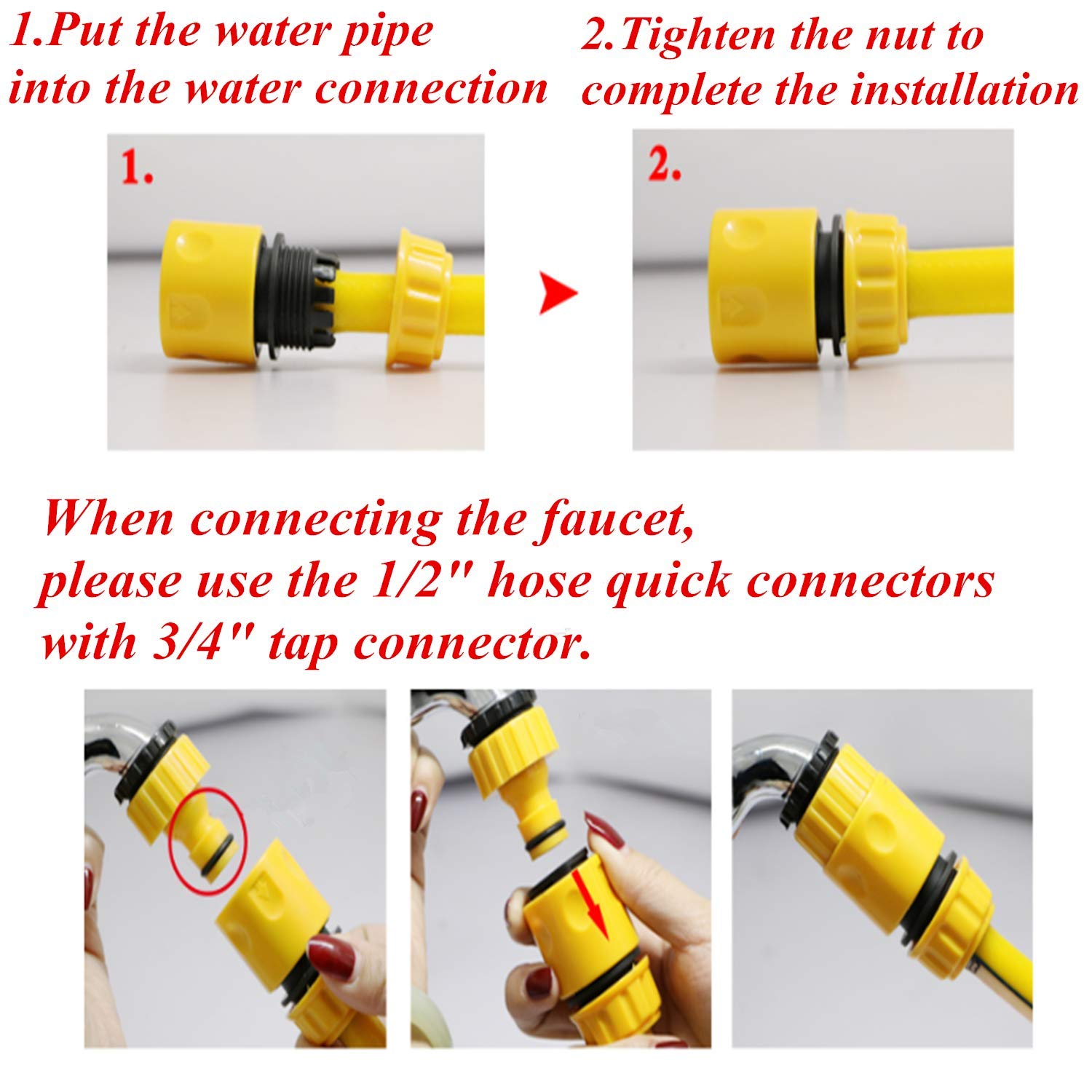 Schlauchverbinder Set 20 Teile - 1/2 Und 3/4 Zoll Für Garten & Hauswasserhahn