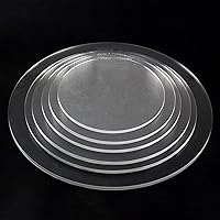 Vista 6 de 2 platos redondos para tartas, círculo acrílico transparente, no pegajosos reutilizados, discos acrílicos para pastel de crema de mantequilla