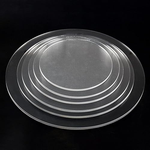 Miniatura 6 de 2 platos redondos para tartas, círculo acrílico transparente, no pegajosos reutilizados, discos acrílicos para pastel de crema de mantequilla (6.3