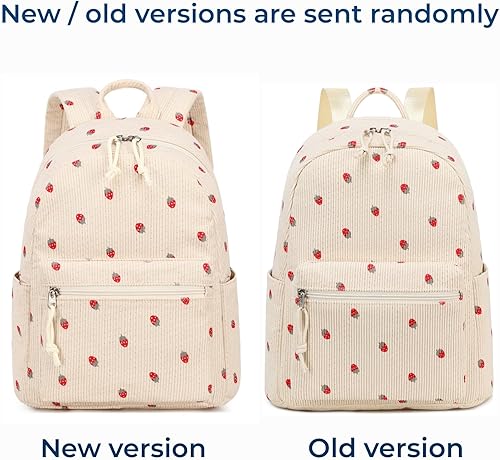 Miniatura 2 de Bluboon Mini mochilas para niñas pequeñas, mochila escolar, mochila kawaii para mujer, Pana Fresa-beige, Pequeño, Mini mochila casual para niñas