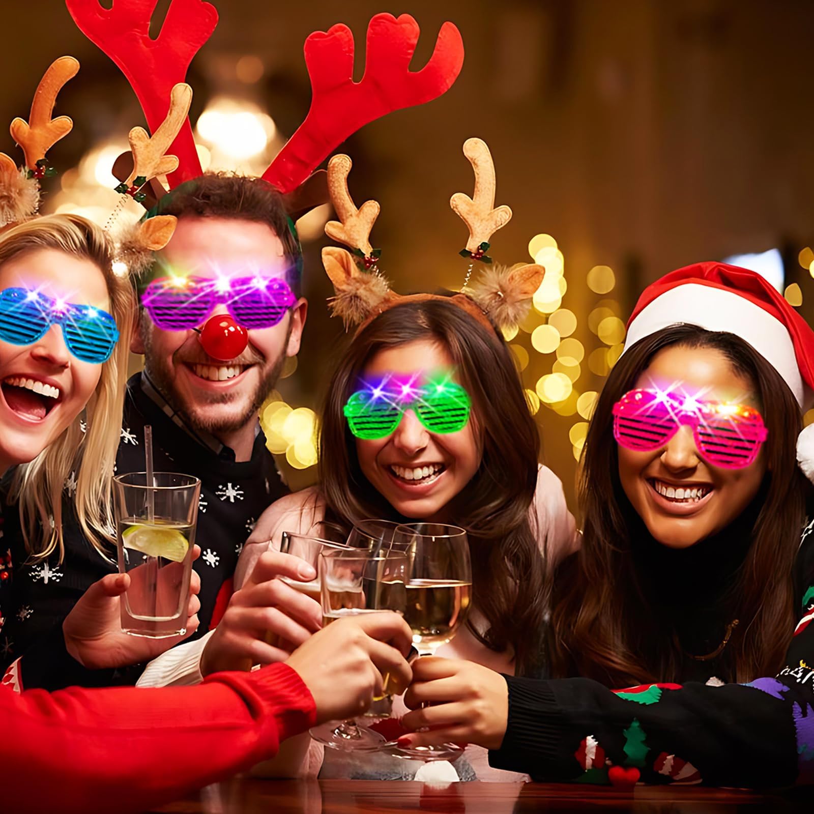 SHQQD Glow Party Supply, lentes iluminados