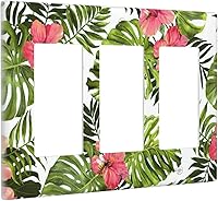 Vista 69 de Cubierta de Interruptor de Luz de 1 Gang con Escena de Flores de Grecia Mediterránea, Dispositivo Individual Basculante/GFCI, Placa Decorativa