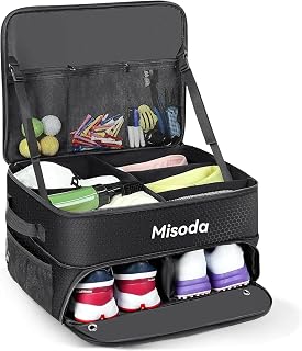 Golf Trunk Organizer with Shoe Storage, Golf Gifts for Men,2-Pair Capacity, Waterproof Car Trunk Locker Storage Box for Golf Gear and Accessories,Golfer Gifts