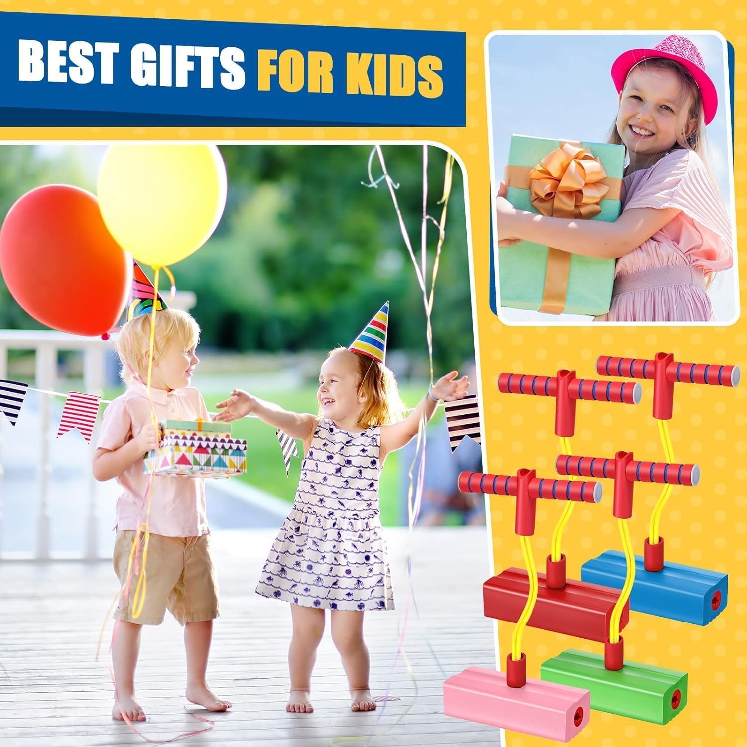 VANIBHA Gifts for 3-12 Year Old Boys Girls, Foam Pogo Jumper for Kids Fun Toys for Kids 5-7 Pogo Stick for Kids Cool Toys for Autistic Fun Sports Games for Kids Christmas 2020 Presents for Girls ,PINK 3