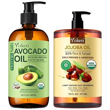 Yoken Organic Jojoba Oil 16oz & Avocado Oil 16oz