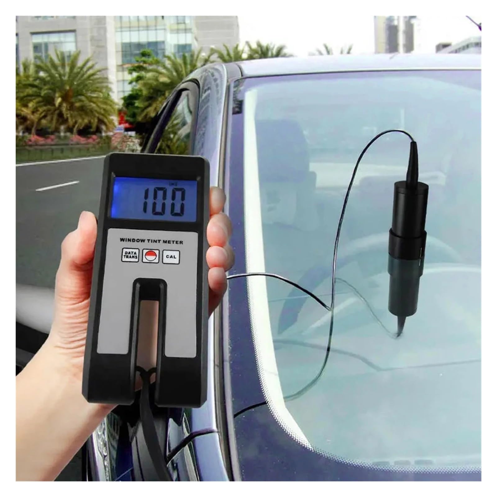 Medidor de tinte para ventanas Medidor de tinte de ventana Digital de 18mm de espesor 1100, transmisión de luz Visual de plástico de vidrio de rango 100% con Sensor Consumo de energía ultrabajo