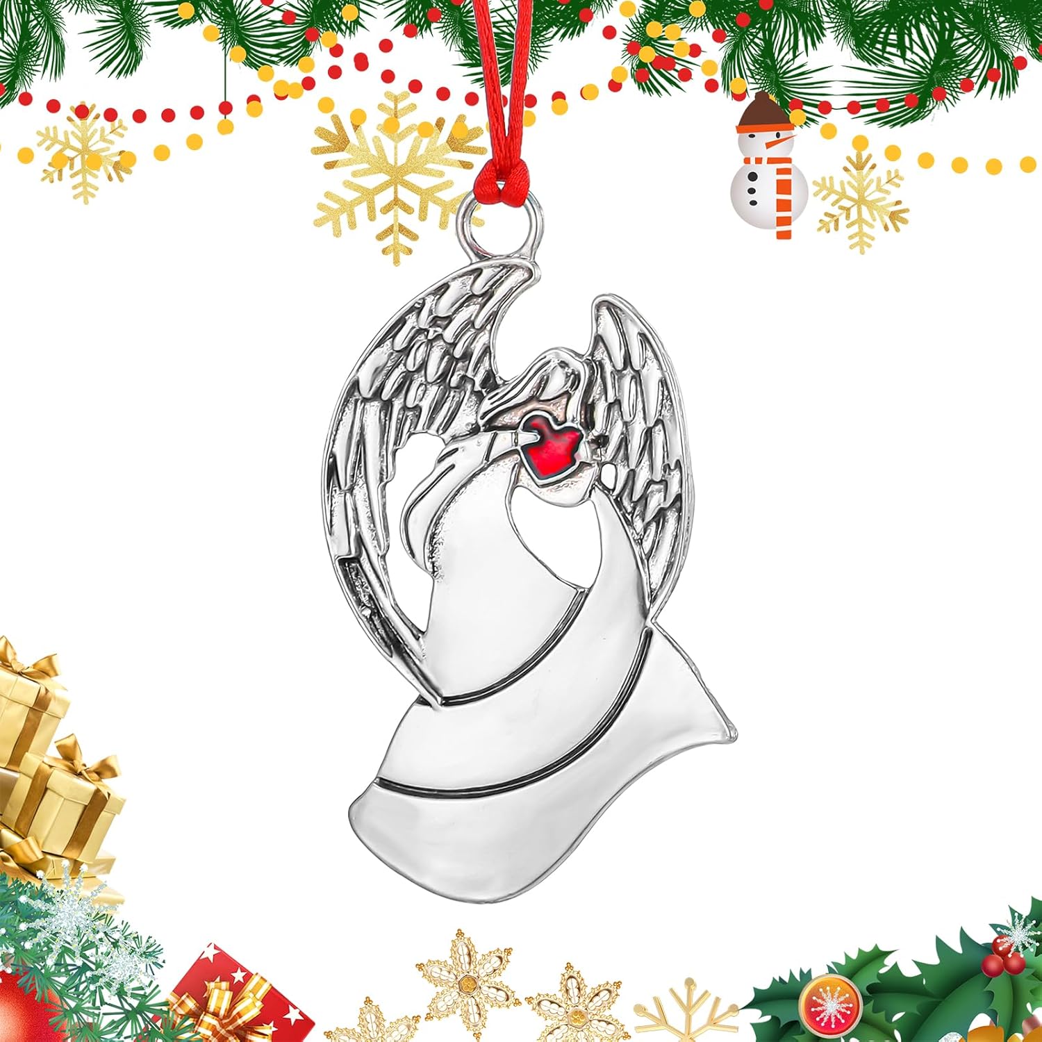 GEEHUA 2Pcs Christmas Ornaments, 2024 Metal Christmas Tree