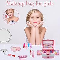 Vista 11 de Kit de maquillaje para niños – Juguetes de maquillaje lavables no tóxicos, juego de maquillaje para niñas pequeñas, juguete para niños pequeños