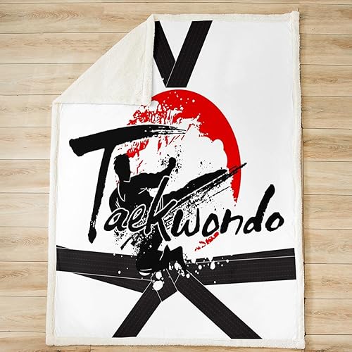Miniatura 2 de Manfei Taekwondo - Manta deportiva para sofá, manta de cama de estilo japonés para niños, niñas, adolescentes y adultos, decoración de habitación de