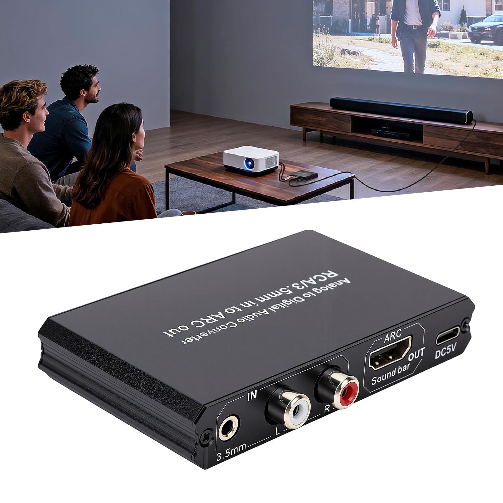 Generic Convertisseur de Son Analogique-numérique, Compact, Durable, Plug and Play pour Cinéma Maison, Alliage D'aluminium, 1 unité
