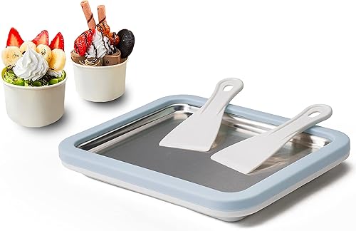 JoyMech Máquina de helado enrollada para hacer helados, sartén para puntos dulces, plato frío instantáneo, ideal para hacer helados enrollados,