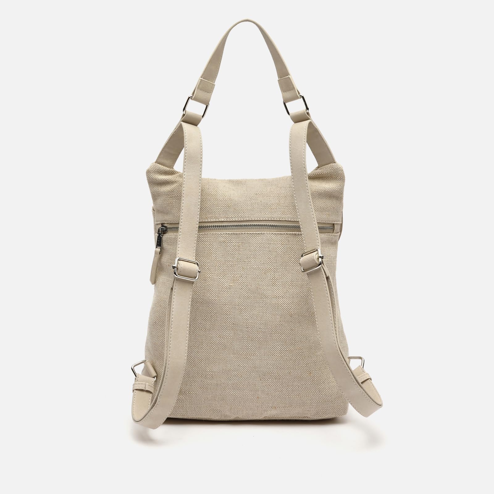 MISAKO Alanu mochila antirrobo efecto rafia Mujer - Alanu Beige 36x11x28cm