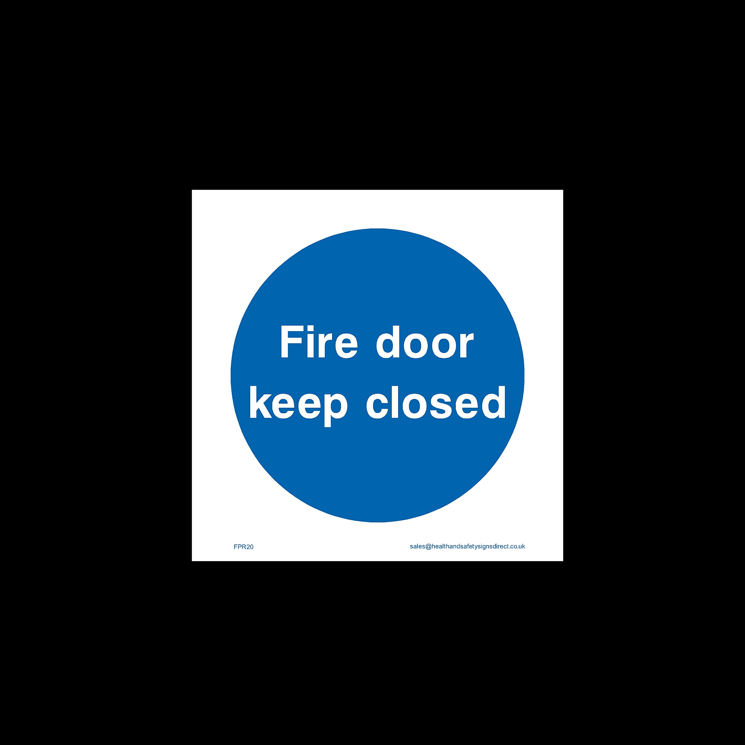 Ussp&S Fire Door Keep Closed Sticker/Self Adhesive Sign - Fire Exit, Gangway, Emergency, Route - (Fpr20)