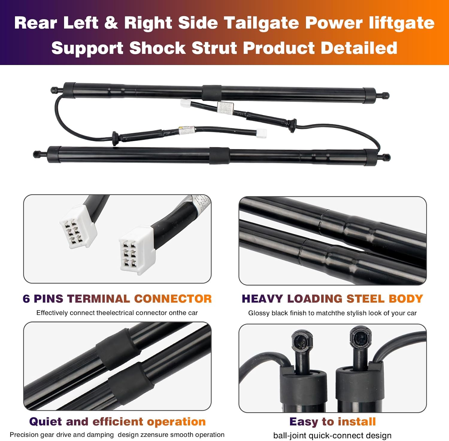 Rear Left & Right Tailgate Lift Support Shock Struts Fit for Toyota Sienna 2021 2022 Replaces 68920-08010 68910-08030 Power Liftgate Hatch Strut Assembly Pair