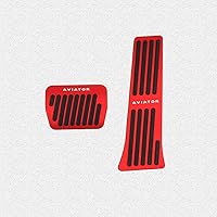 Vista 17 de Cubiertas de pedal de acelerador de gas de aleación de aluminio, accesorios interiores antideslizantes sin perforación, pedal de freno Pastillas