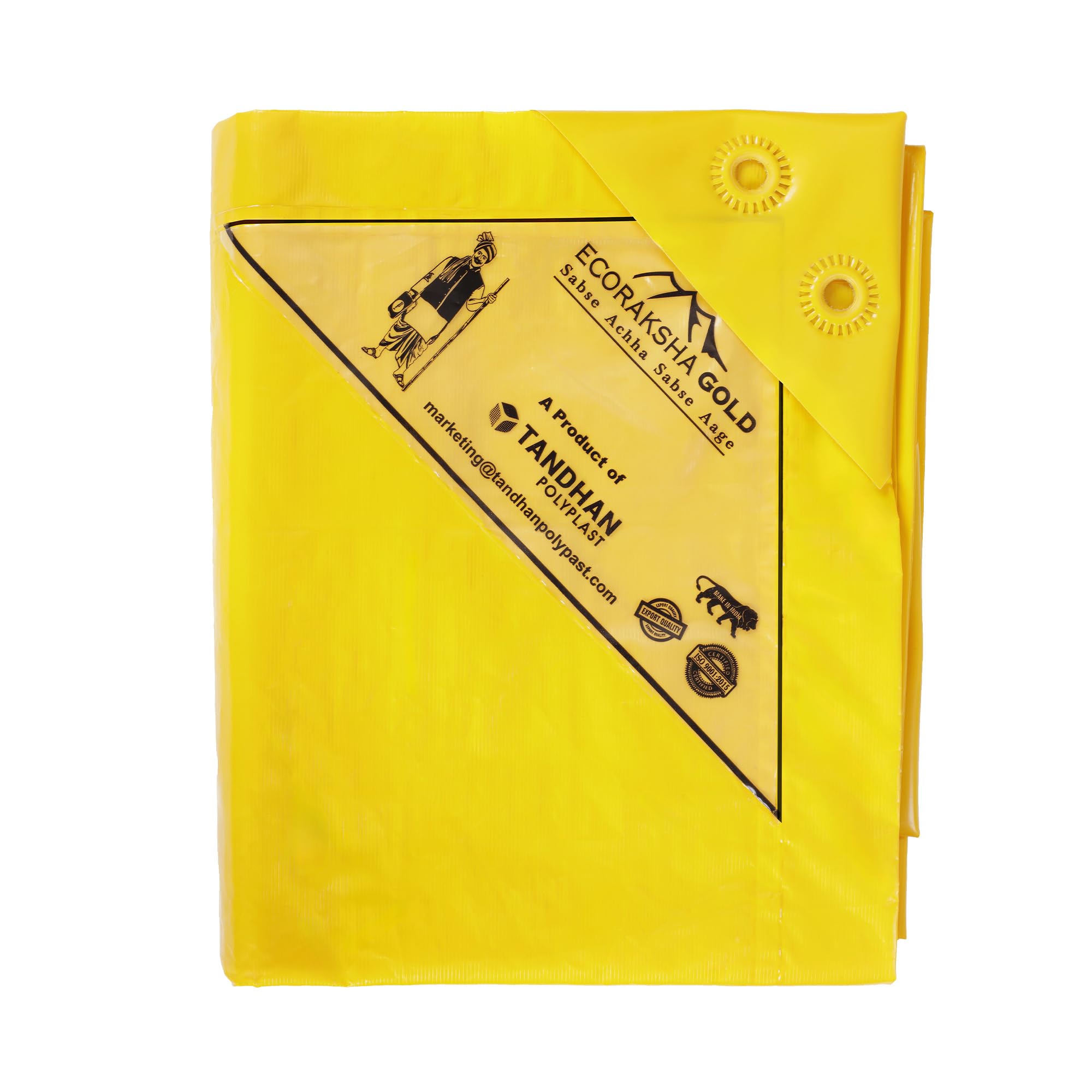 Ecoraksha Gold 90 GSM Waterproof Tarpaulin Sheet 45x45 Ft | Heavy Duty UV Resistant Rip-Stop Tirpal Thadpatti for Roofing, Farming & Outdoor | Blue — Amazon image 11