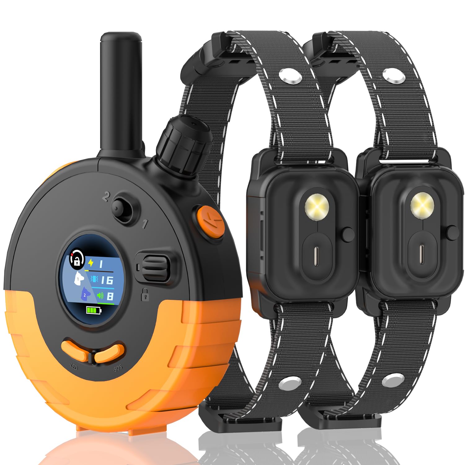 Photo 1 of RPZ Dog Shock Collar with Remote Control, Dog Training Collar, E Vibration Collar for Large Medium Small Dogs, 4 Training Modes Rechargeable IPX7 Waterproof 4200FT, 2pcs