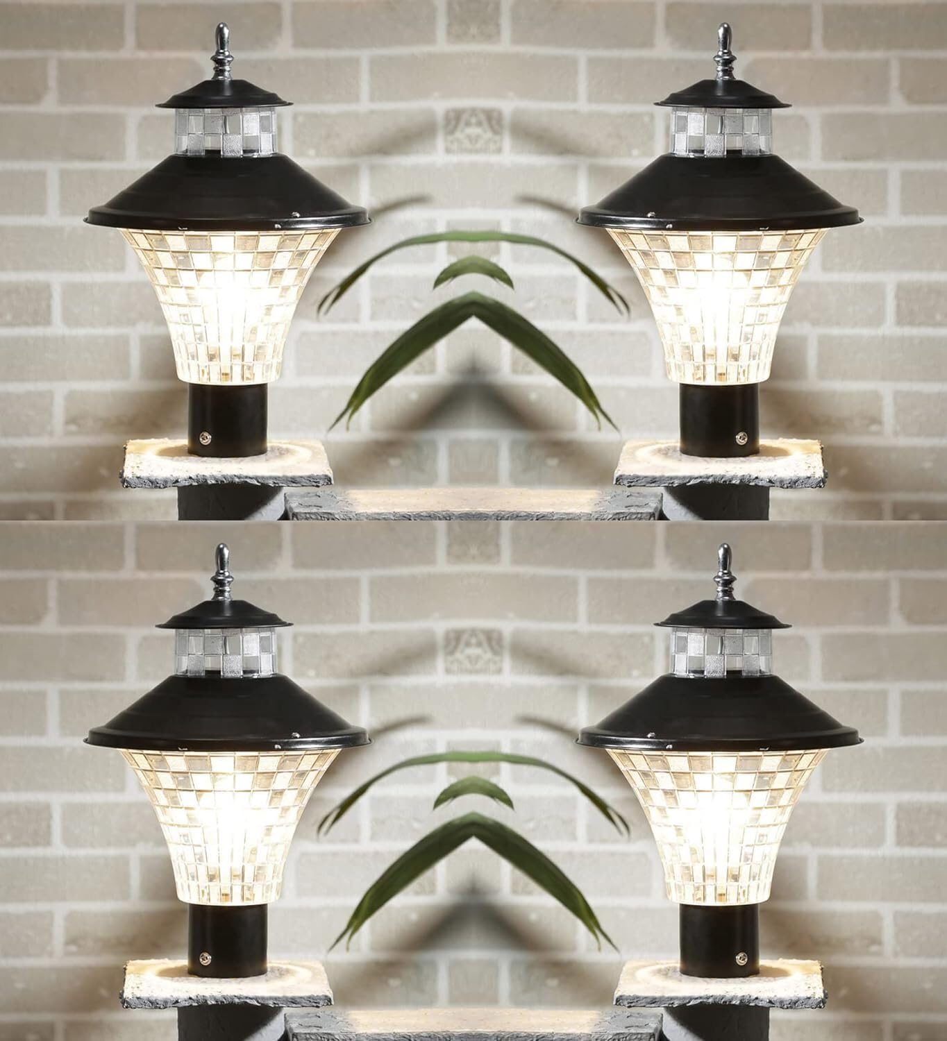Areezo Modern Black GATE Light for PILLERS, Home Decor Waterproof Without Bulb (Pack of 4)-image-25