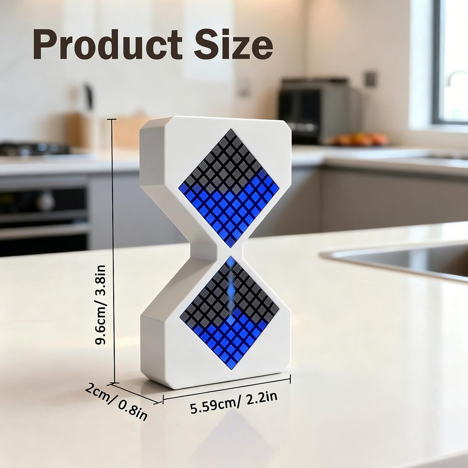 LED Hourglass Timer, Gravity Sensor, Adjustable from 1-30 Minutes, DIY Electronic Timer,Suitable for Bathing, Cooking, Fitness, Baking, Studying and Working (White and Blue)