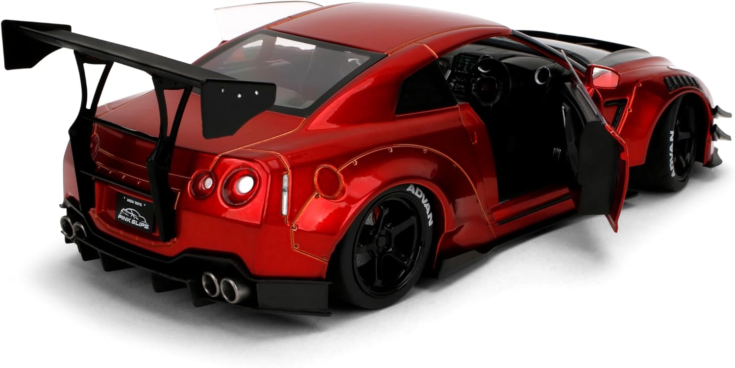 Jada Pink Slips Nissan GT-R R35-1:18 Scale Diecast Model with Opening Doors and Working Steering - for Collectors and Enthusiasts 14+