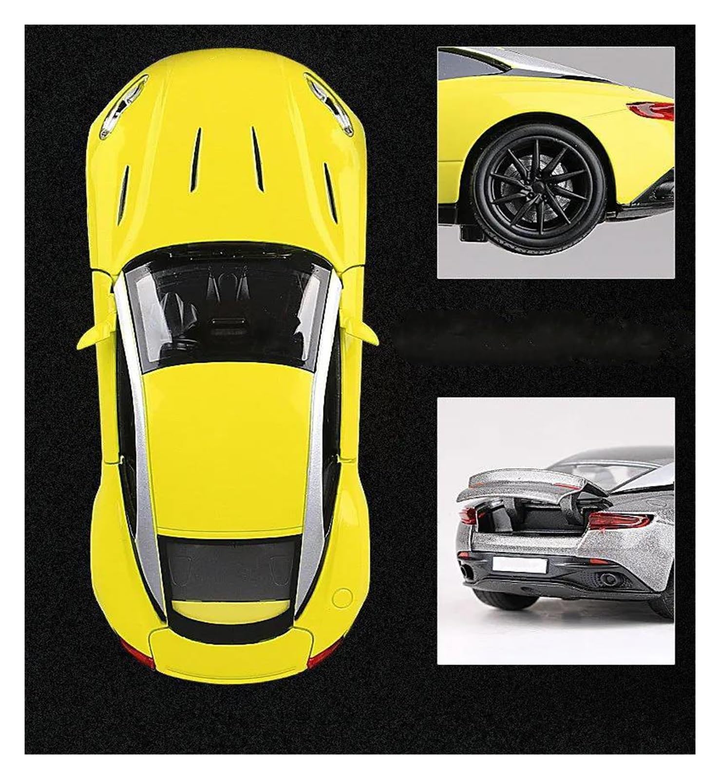 Modellino Pressofuso Auto In Scala Per Aston Martin DB11 AMR Modellino Auto | 1:32 Collezione Metallo Scala Modello(Giallo)