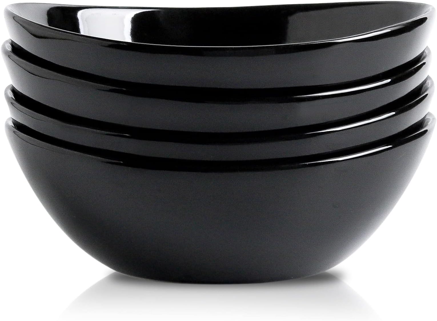 Hasense Serving Bowls,Large Salad Bowls,28 oz Porcelain Serving Dishes set of 4 for Salads,Cereal,Soup,Pasta, Microwave and Dishwasher Safe for Entertaining & Party,Black