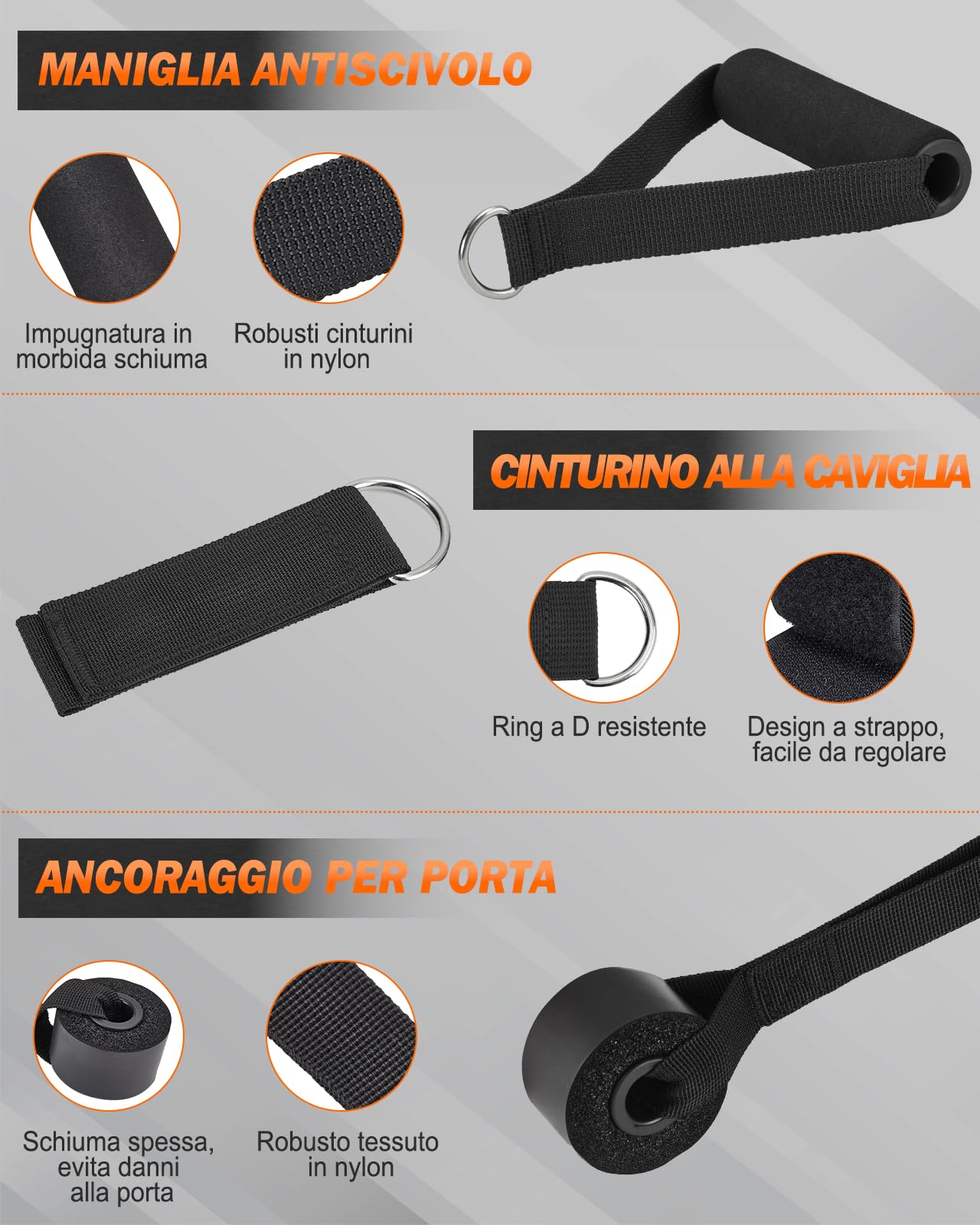 Zacro 6 Set Elastici Fitness Uomo, 270 LBS Elastico Fitness con Maniglie, Elastici Palestra per Allenamento con Resistenza Pesante, Palestra in Casa, Fascia Elastica Fitness per Uomo e Donna