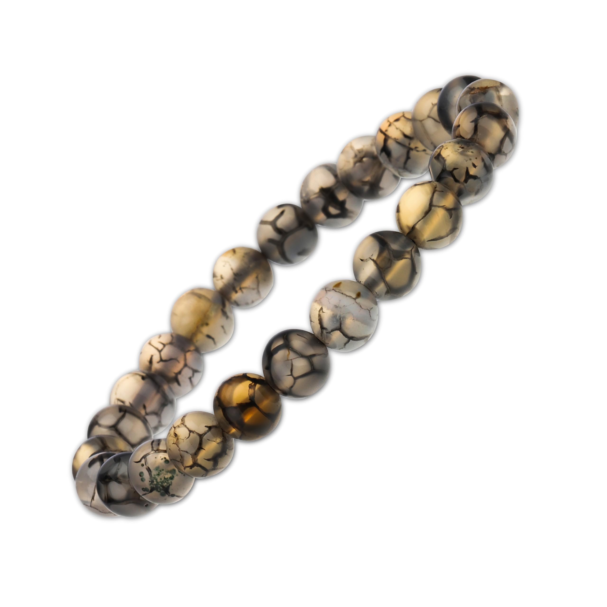 GEMSMANTRA Natural Dragon Vein Agate Bracelet for Men and Women | Lab Certified 8 mm Round Cut Beads | Healing Stone Bracelet for Strength and Courage | Jewelry for Women | Stretchable Bracelet (B0D44L1TTY) Amazon Price History, Amazon Price Tracker