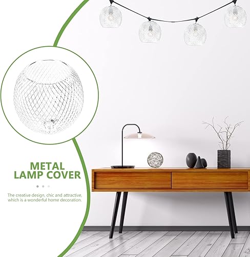 Miniatura 4 de DOITOOL Pantalla de lámpara de malla metálica para luz colgante, cubierta de luz colgante de techo de hierro, luz colgante de alambre de metal