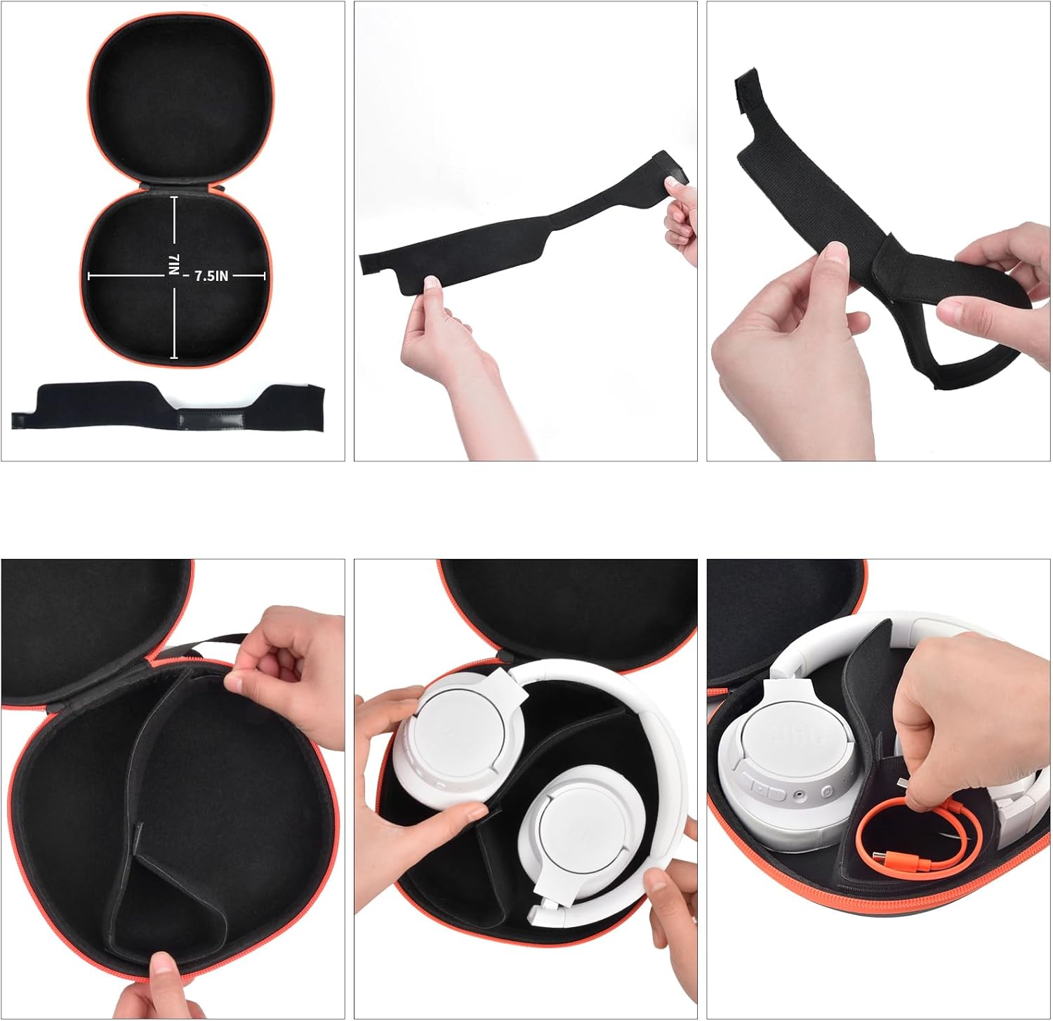 Hard Case Compatible with JBL Tune 720BT/ 770NC/ Live 770NC/ 660NC/ 650BT/ 670NC/ 710BT/ 760NC/ 700BT/ 750BT Over The Ear Headphones Wireless Bluetooth (Box Only) - Black - Image 3