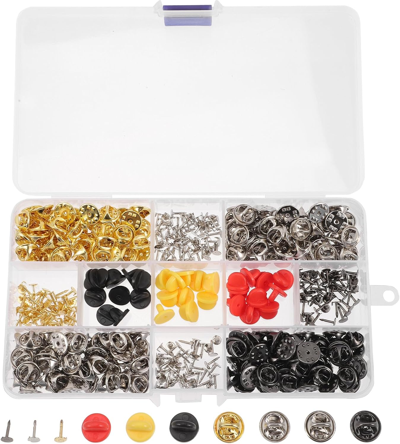 430Pcs Metal Clutch Tie Pins with Replaceable Butterfly Pin Backs Copper Brooch Clasps for Lapel Flat Studs Citation Bars Multi-Function Badge Accessory for Jewelry and Crafts