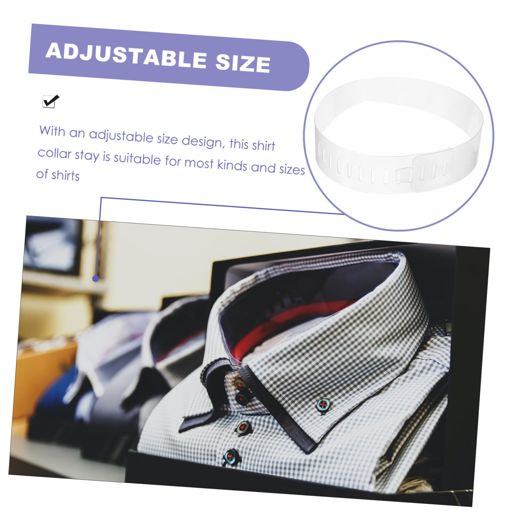 100piezas Collar De Pvc Soporte De Cuello De Camisa Insertos De Cuello De Camisa Para Hombres Suministros Fijación