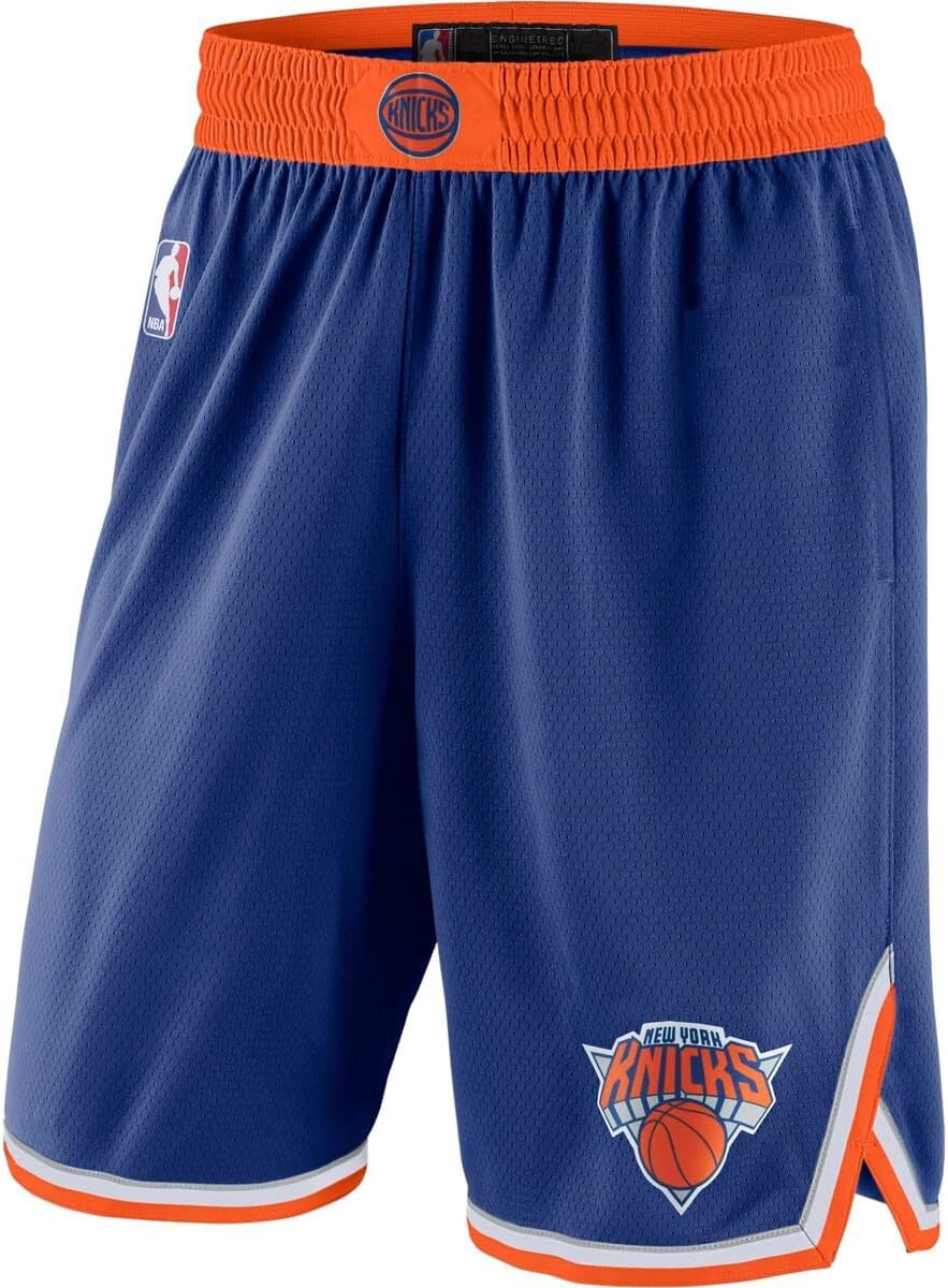 New York Knicks NBA Kids Youth 8-20 Icon Edition Blue On-Court Swingman Performance Shorts - Image 2