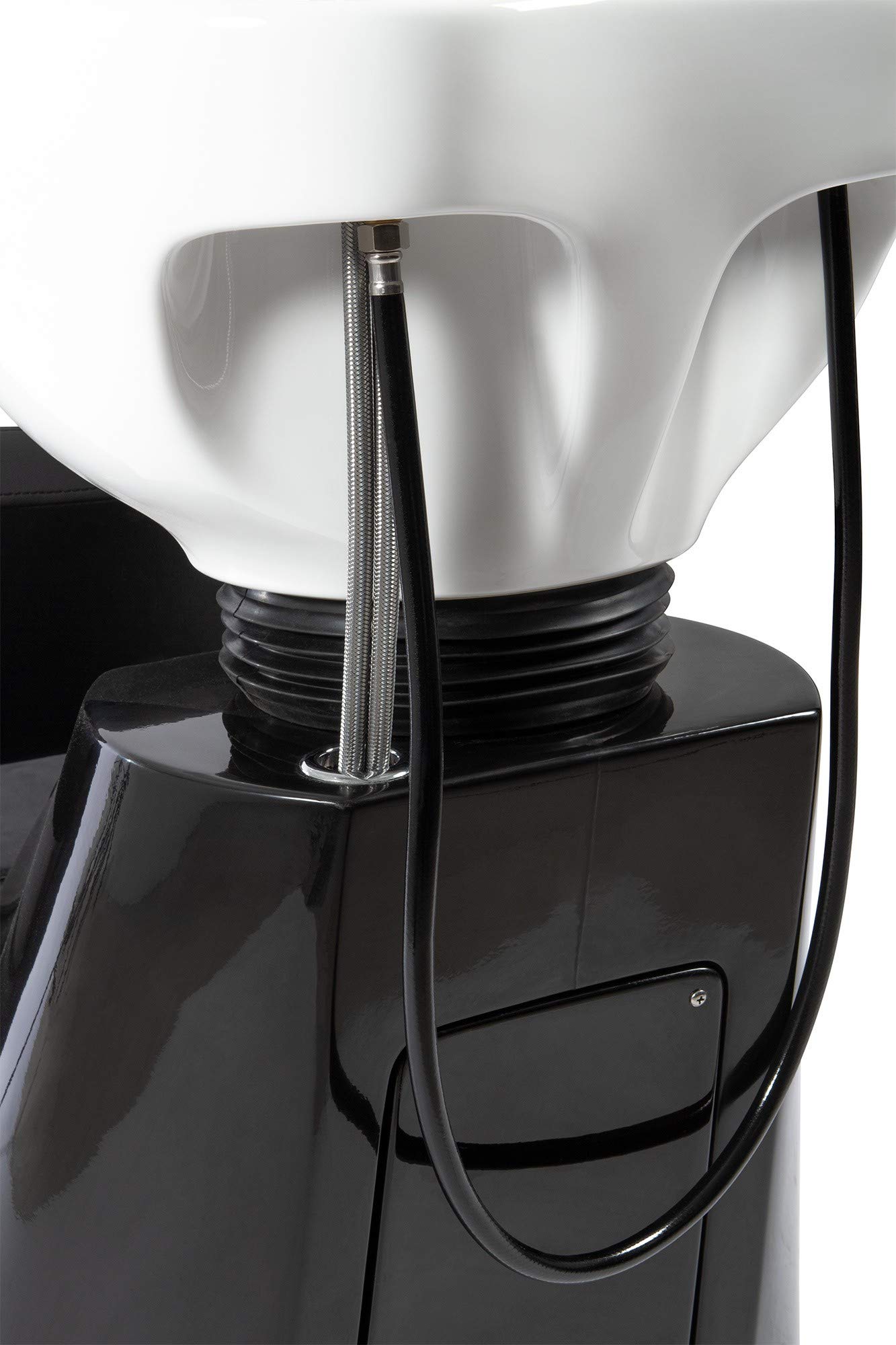 Lavacabezas con pica negra y asiento ergonómico Modelo Flipp
