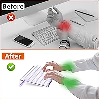 Vista 5 de Richboom Soporte de teclado de computadora para escritorio, 11.8 pulgadas, pequeño elevador de teclado acrílico transparente, 78 teclas, elevador