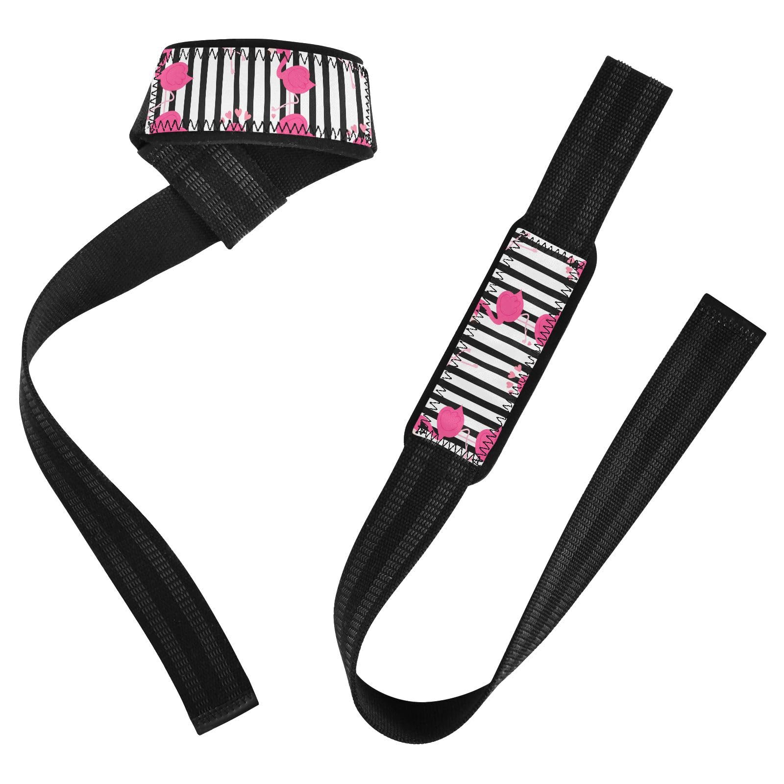 STAYTOP Beautiful Flamingo Wrist Straps for Weightlifting,Lifting Straps with Neoprene Cushioned Wrist Padded and Anti-Skid Silicone for Strength Training,Bodybuilding,Deadlifting