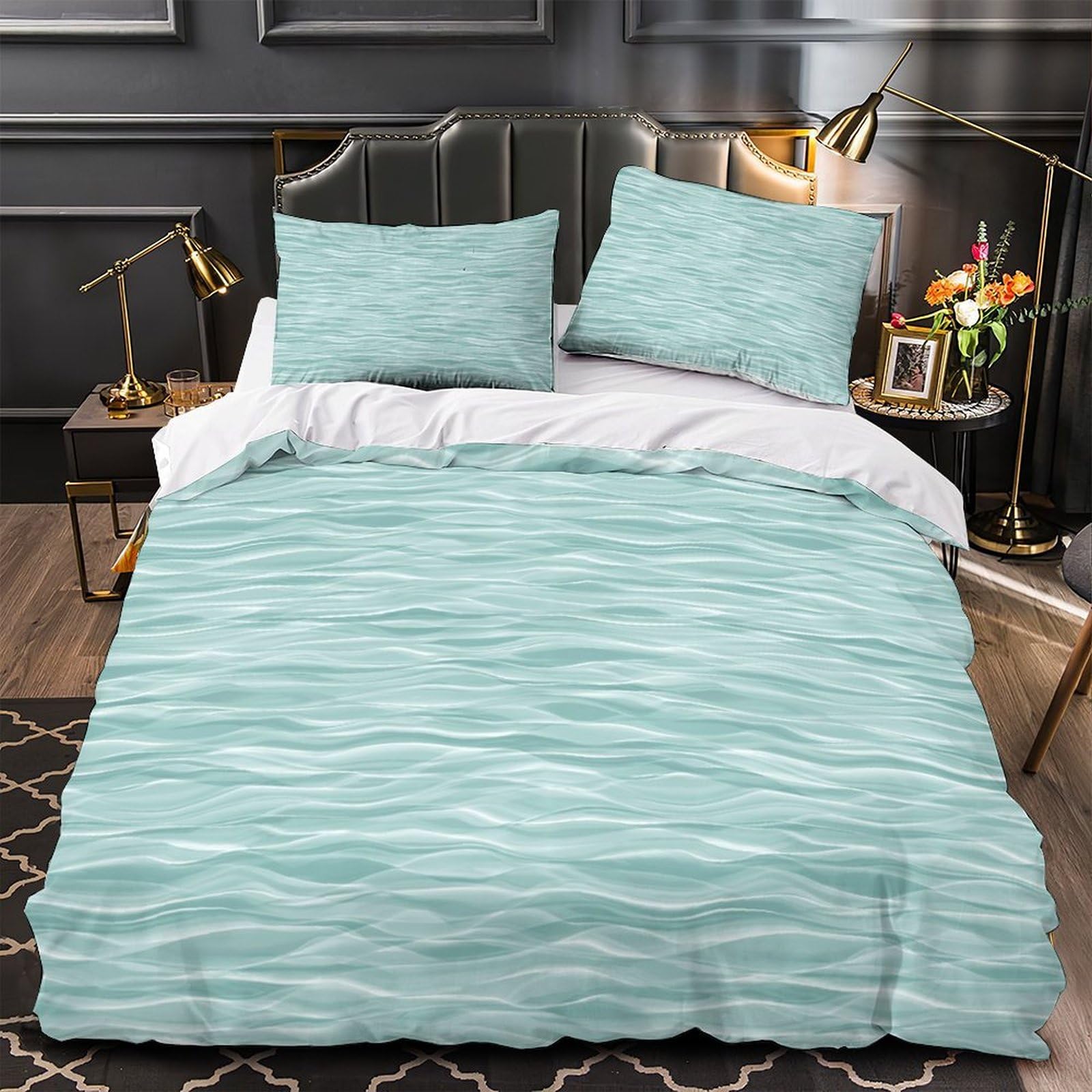 Housse de couette champ d'étoiles effet 3D pour une nuit romantique en couple