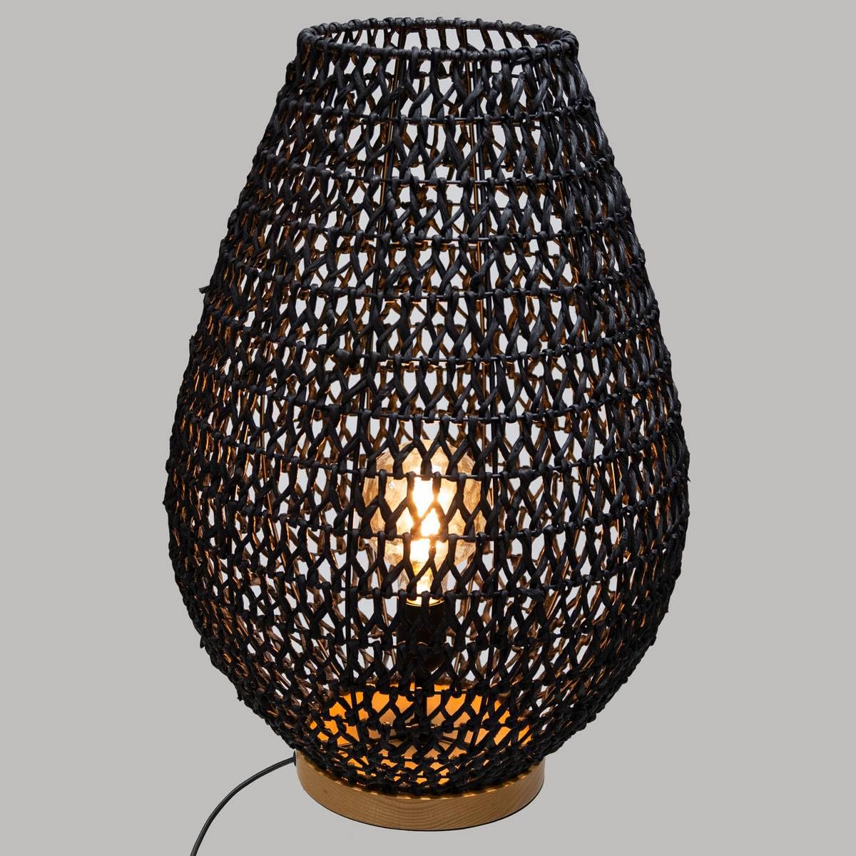 Atmosphera - Lampe à Poser en métal et Socle en Bois H 55 cm