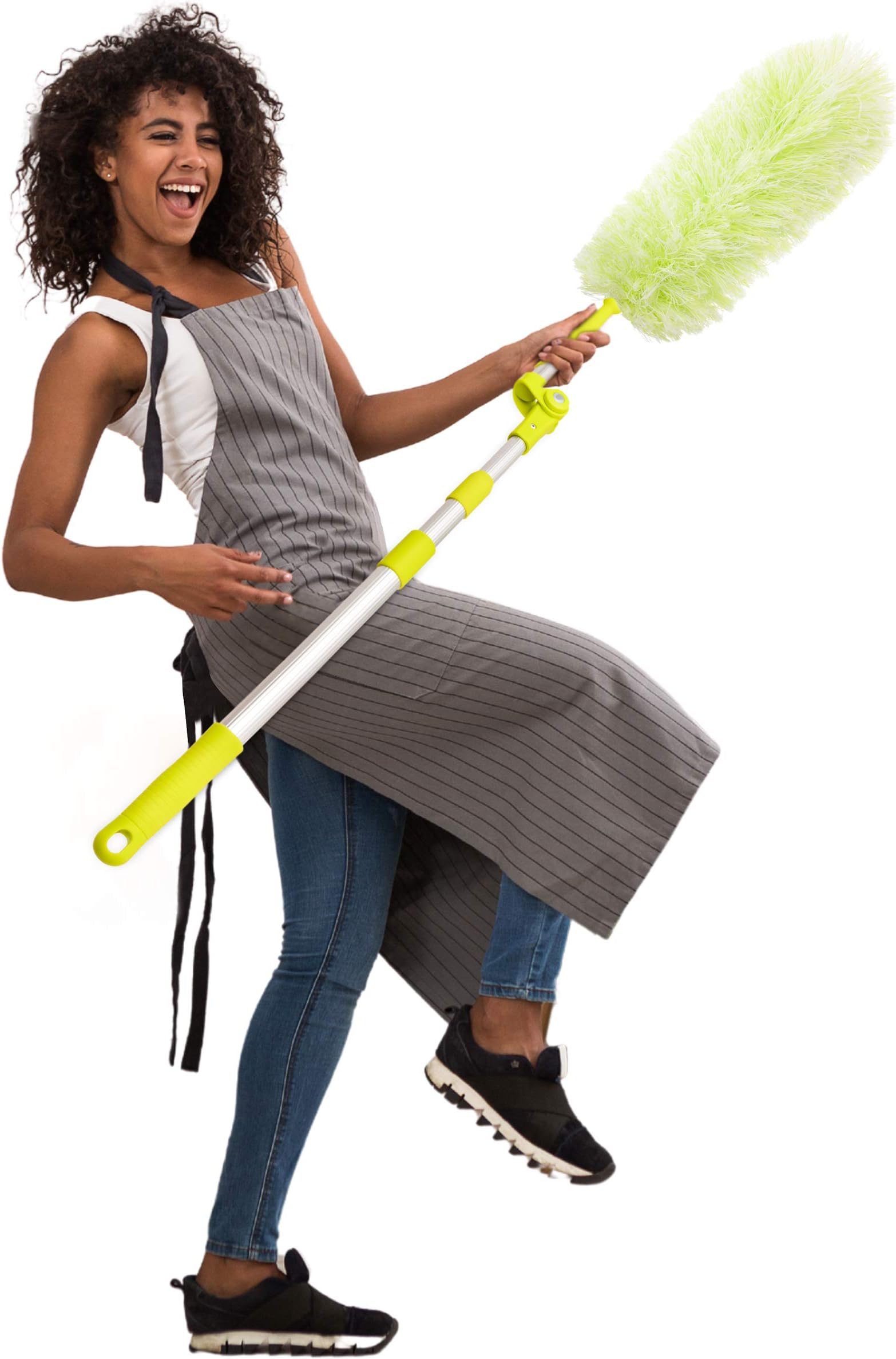 Pure Care Microfiber Feather Duster with Extension Pole, Lightweight, Washable, Extendable Dusters for Cleaning Ceiling Fan, Blinds, Cobwebs, Baseboards