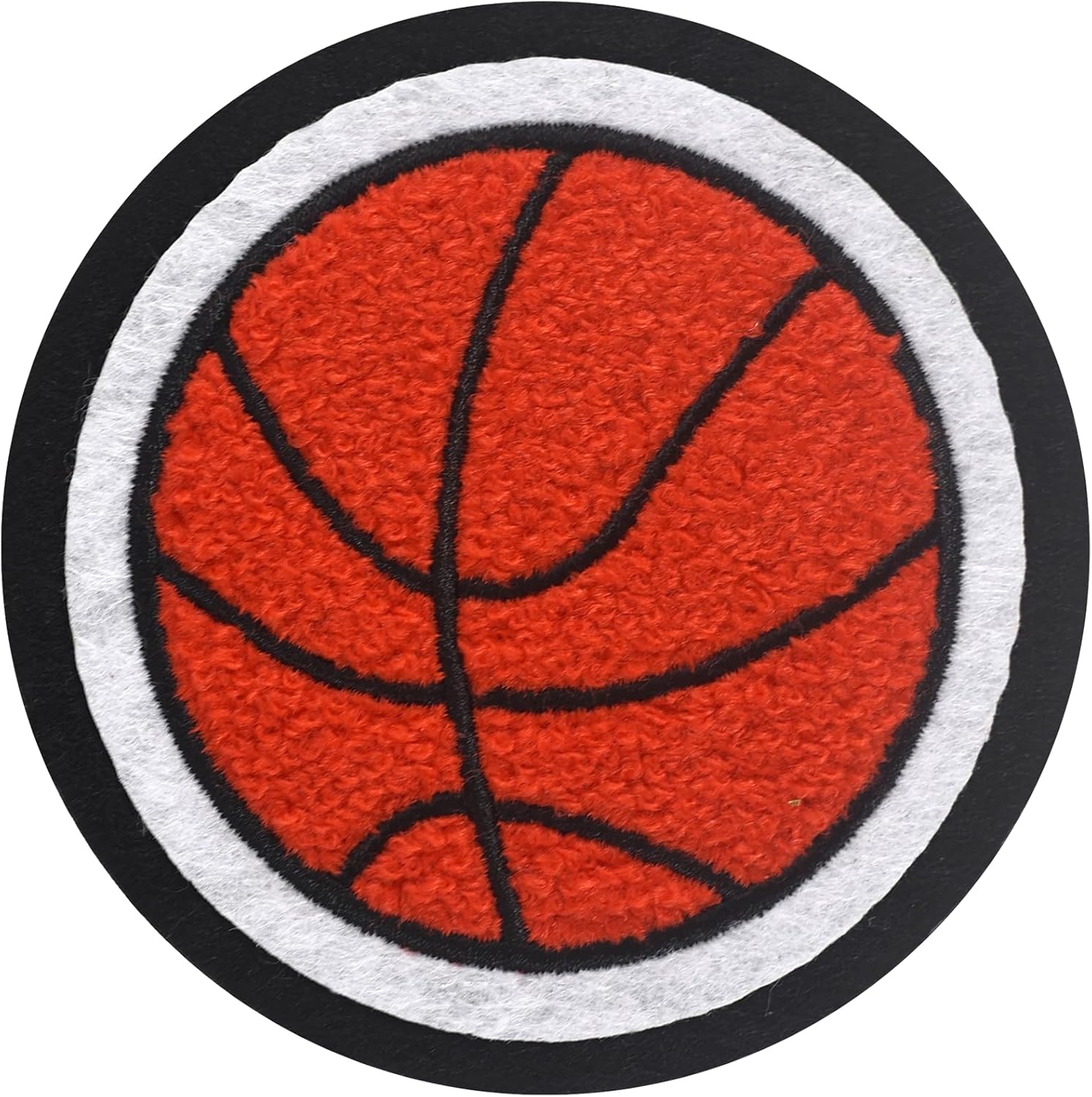 Large Iron on Basketball Patches 33/4" Chenille Basketball