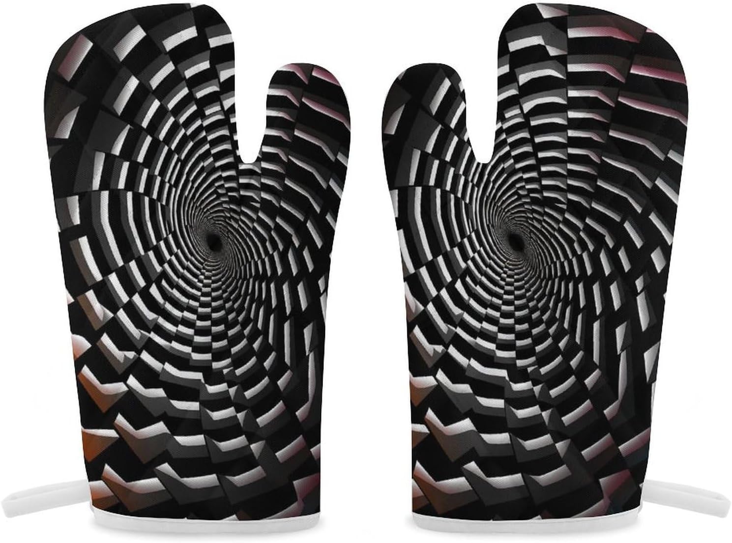 2 Pcs Oven Mitts Heat Resistant Kitchen Gloves Soft Safety Visual Illusion Oven Glove for Microwave, Barbecue