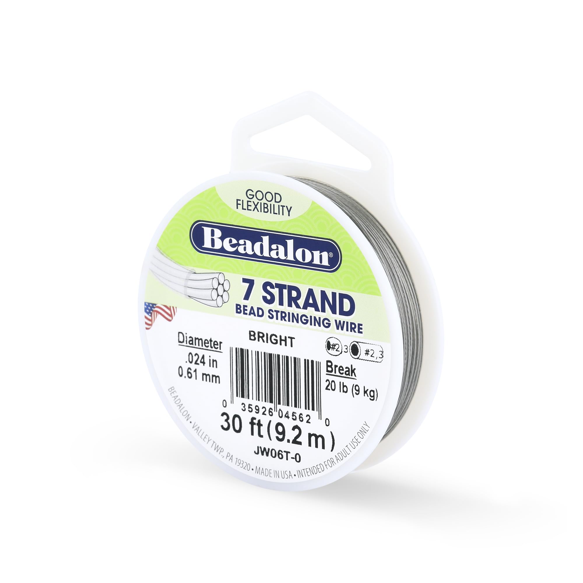Beadalon 0.61 mm Diameter 9.2 m 7 Strand Wire Bright Reel