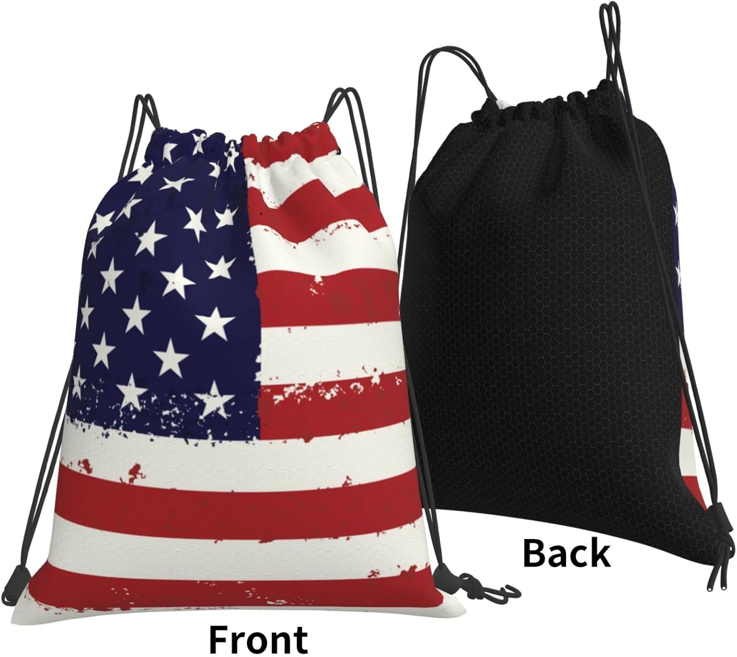 Usa Flag Unisex Drawstring Backpack Bag Sport Gym Dance Travel Sackpack thumbnail