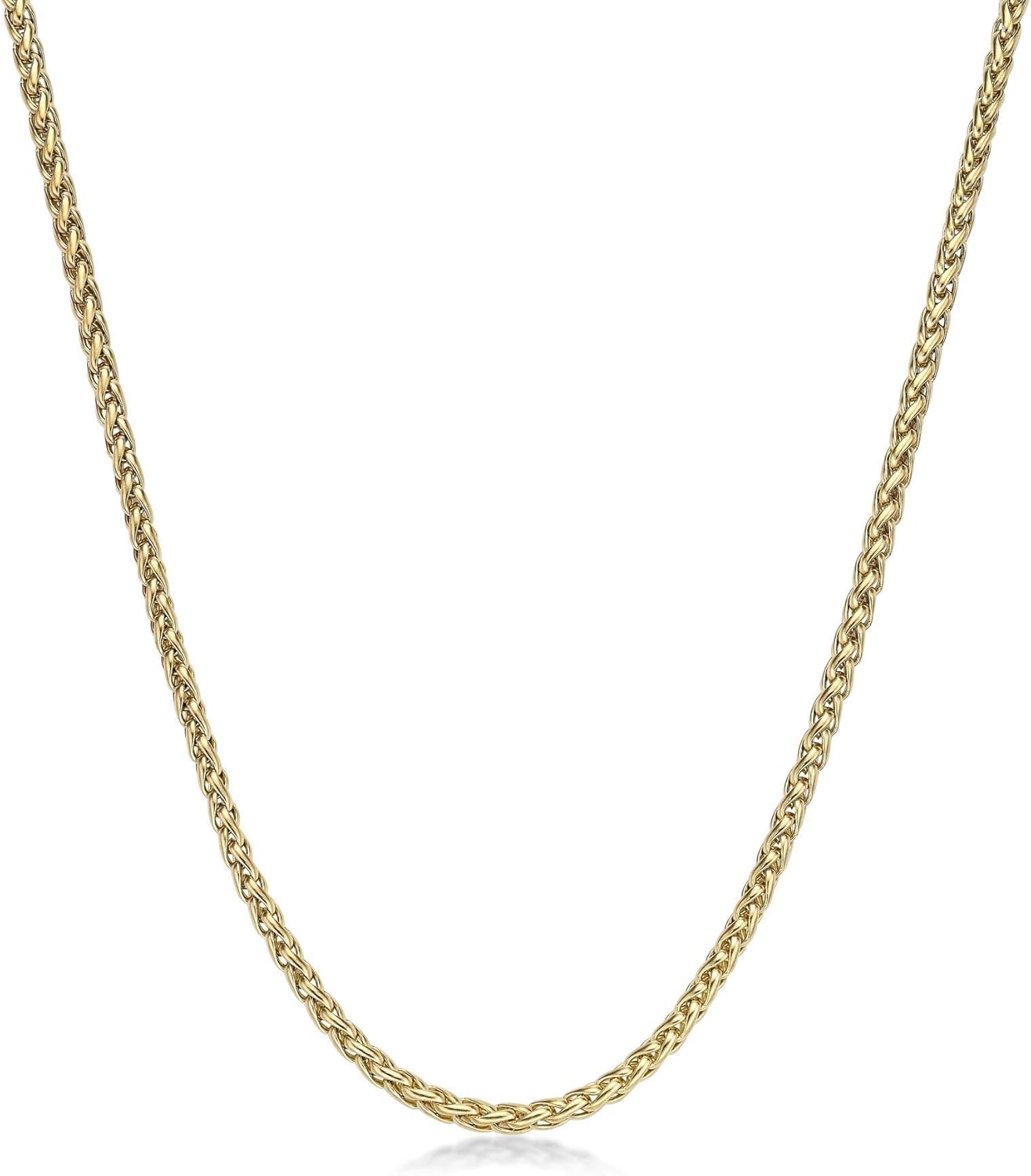 Metro Jewelry 長さ18~30インチ ウィートチェーンネックレス メンズ ステンレススチール ブラック、アンティーク、イ