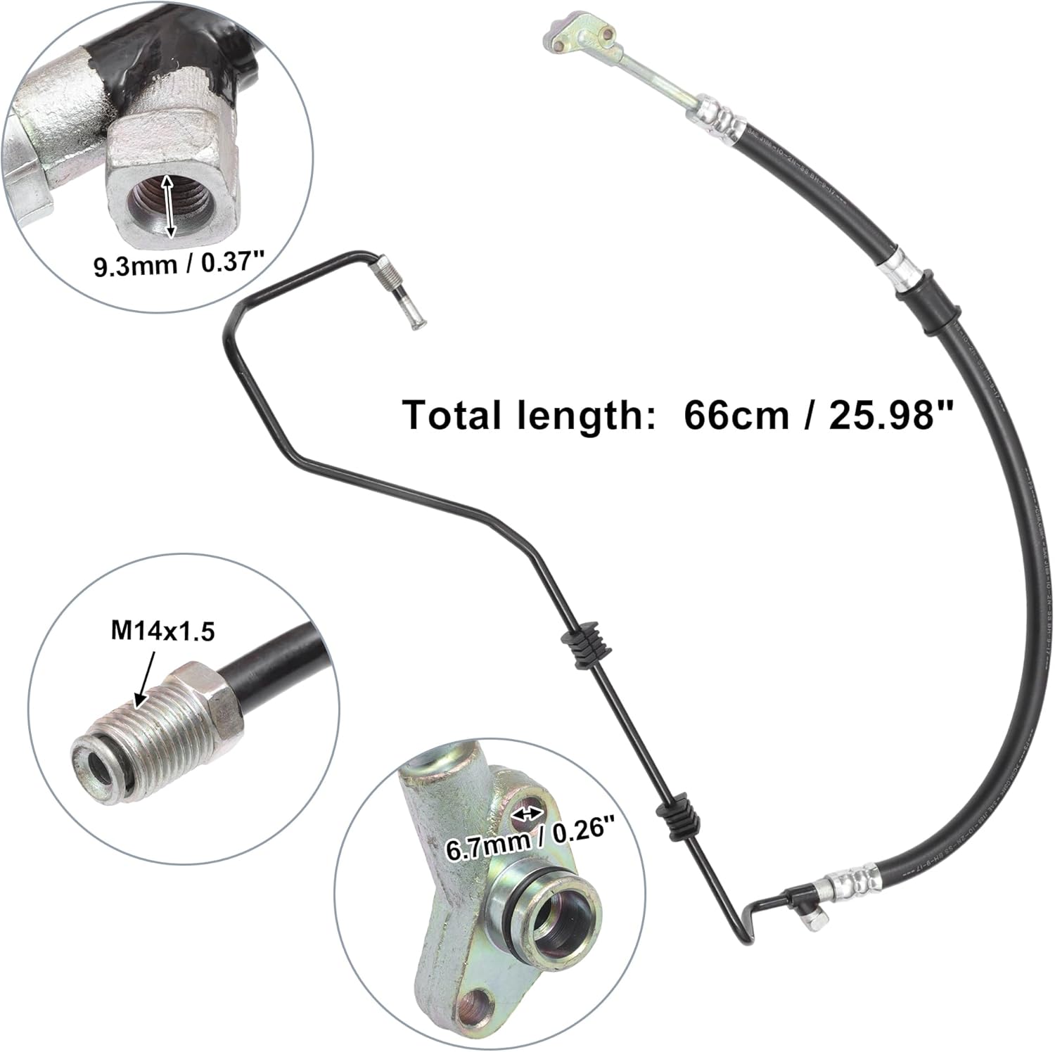 X AUTOHAUX No.53713-S87-A04 Power Steering Pressure Line Hose Assembly for Honda Accord EX LX 3.0L V6 - Gas 1998-2002